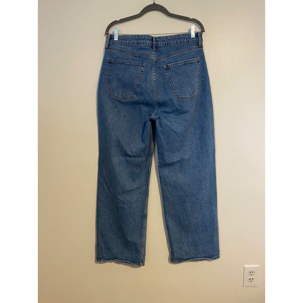 Old Navy Womens High-Rise Wide Leg Jeans Size 12 Blue Denim Casual Pants - Picture 2 of 7